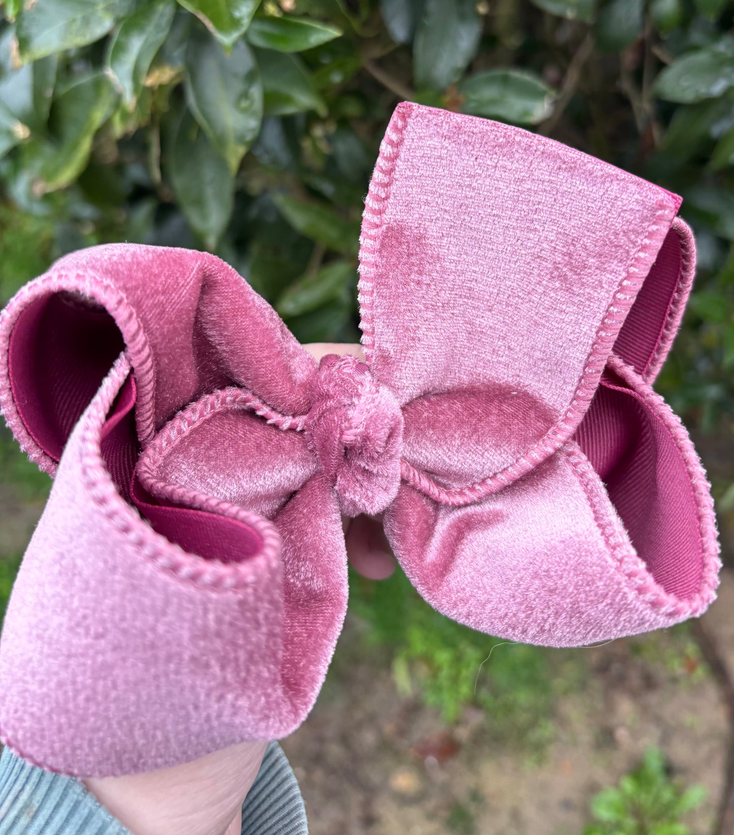 Mauve Velvet Bow