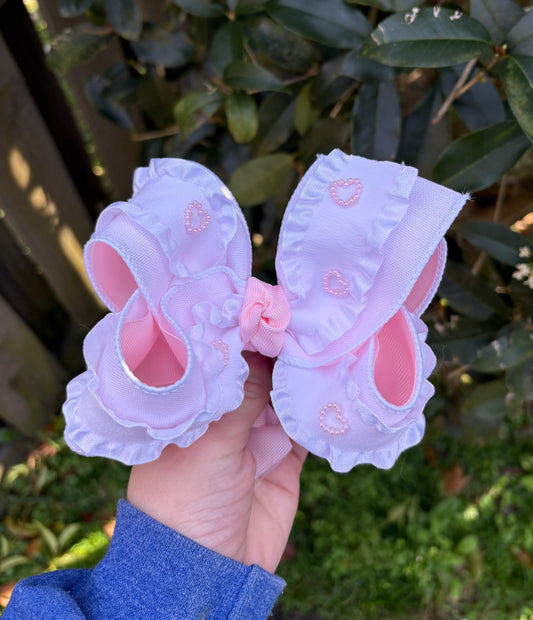 Pink Hearts Bow