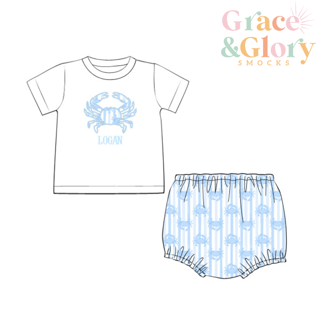 Seaside Boys Bloomer Set Sample