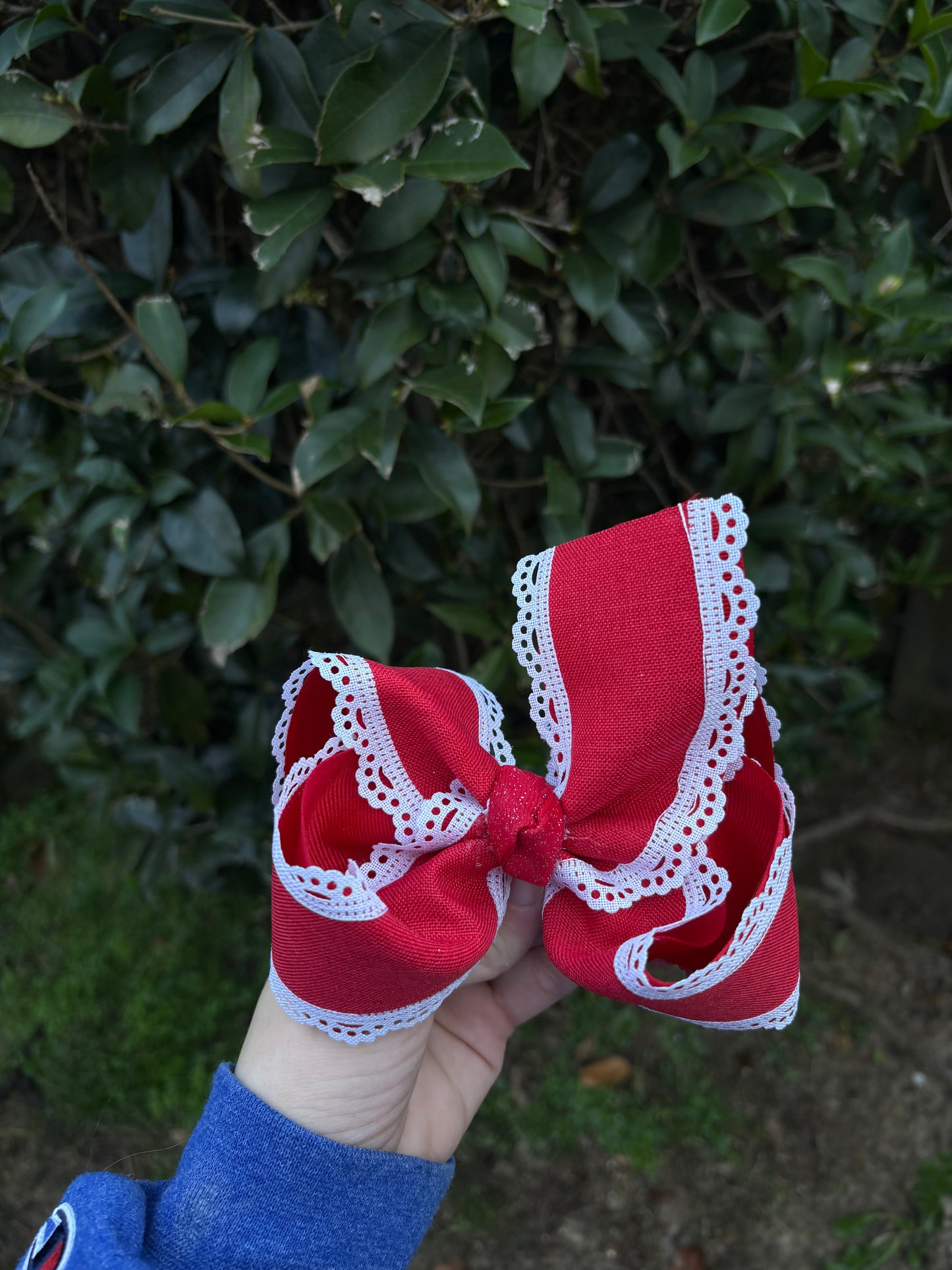 Red and White Bow