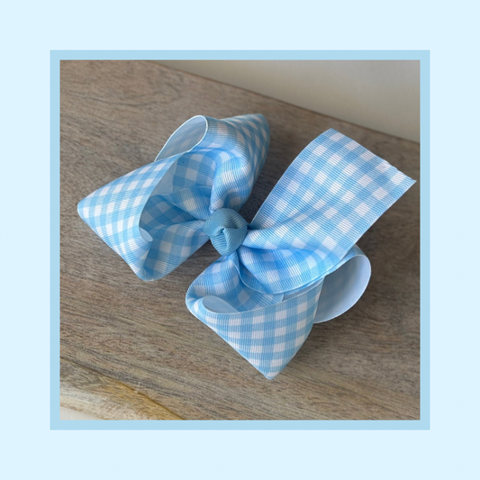 Blue Gingham Bow