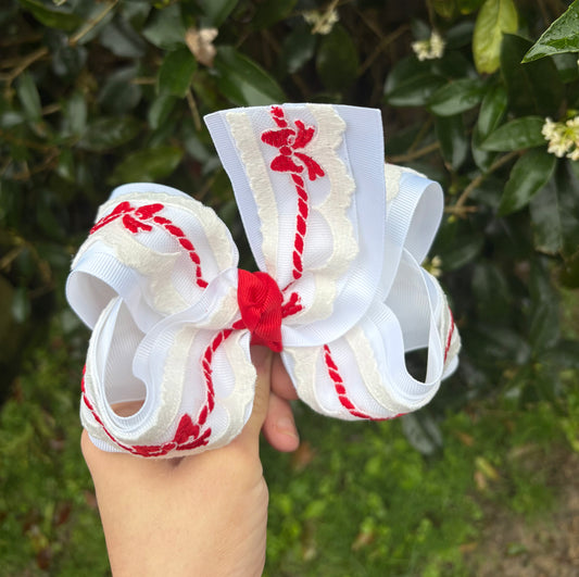 Snowy SweetHeart Bow